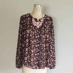 LOFT Floral sheer top